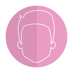 young man head avatar character vector illustration design