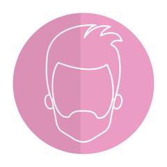 young man head avatar character vector illustration design