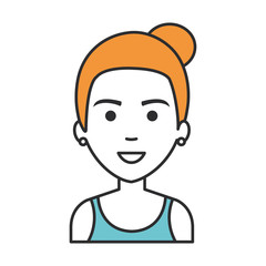 beautiful and young woman character vector illustration design