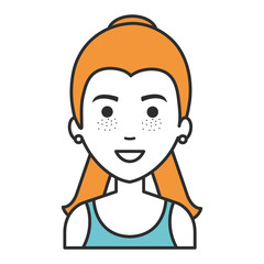 beautiful and young woman character vector illustration design