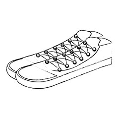 shoes young style icon vector illustration design