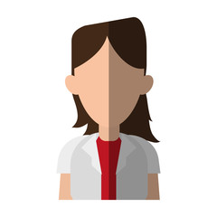 faceless woman with medium length hair  icon image vector illustration design 