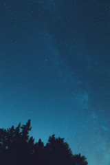 Obraz na płótnie Canvas Milky way stars photographed with wide lens.