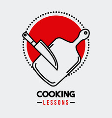 cooking lessons flat icon vector illustration design graphic