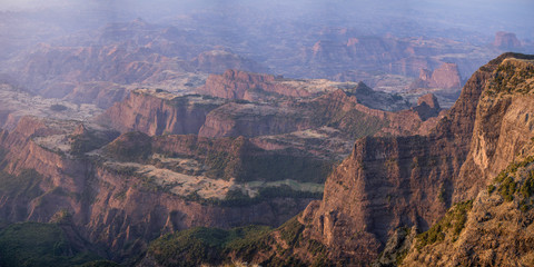 Simien Mountains Panorama at Sunset