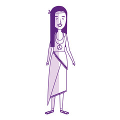 woman character hippy lifestyle vector illustration design
