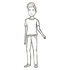 young man avatar character vector illustration design