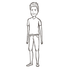 young man avatar character vector illustration design