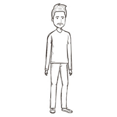 young man avatar character vector illustration design