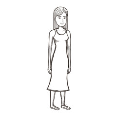 beautiful and young woman character vector illustration design