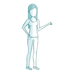 beautiful and young woman character vector illustration design