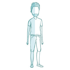 young man avatar character vector illustration design