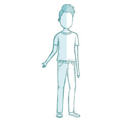 young man avatar character vector illustration design