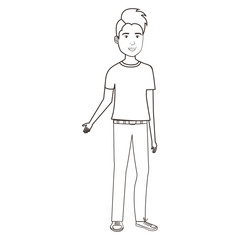 young man avatar character vector illustration design