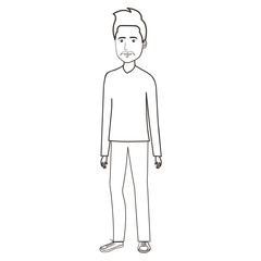 young man avatar character vector illustration design