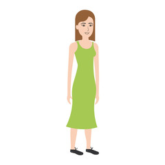 beautiful and young woman character vector illustration design