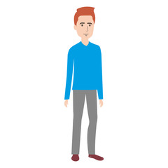young man avatar character vector illustration design