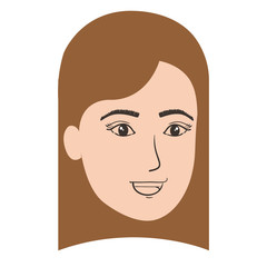 beautiful and young woman head character vector illustration design