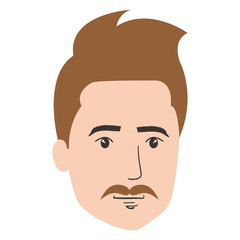 young man head avatar character vector illustration design