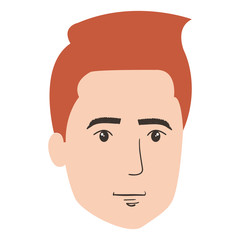 young man head avatar character vector illustration design