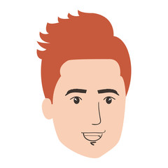 young man head avatar character vector illustration design