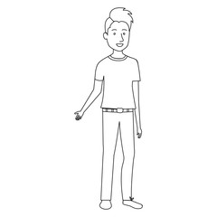 young man avatar character vector illustration design