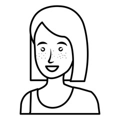 beautiful and young woman character vector illustration design