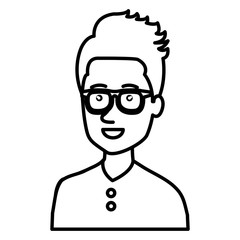 young man avatar character vector illustration design