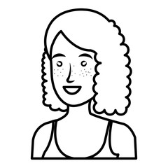beautiful and young woman character vector illustration design