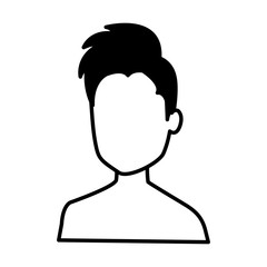 young man shirtless avatar character vector illustration design