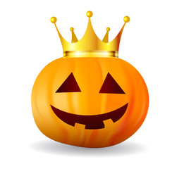 ハロウィン　かぼちゃ　王冠　アイコン - obrazy, fototapety, plakaty