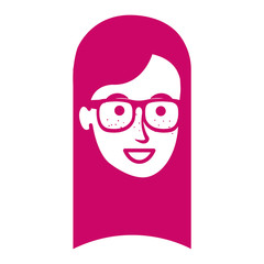 beautiful and young woman head character vector illustration design