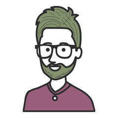 young man avatar character vector illustration design