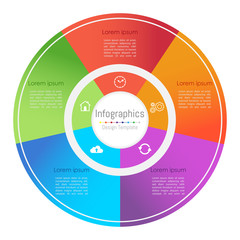 Infographic design elements for your business with 5 options, parts, steps or processes, Vector Illustration.