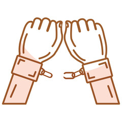 hand human with handcuff vector illustration design