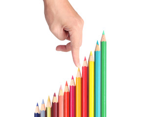 Color pencils,graph stock