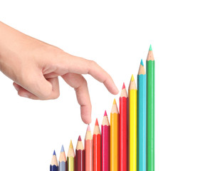 Color pencils,graph stock
