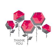 Concept polygon rose flower decorative design element. Geometry floral vector illustration for surface design, invitation, card, poster