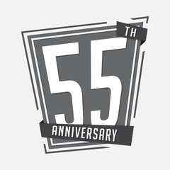55 anniversary design template. Vector and illustration.
