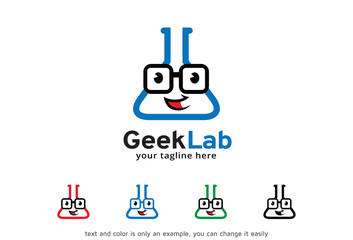 Geek Lab Logo Template Design Vector, Emblem, Design Concept, Creative Symbol, Icon