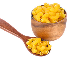 macaroni in bowl on white background