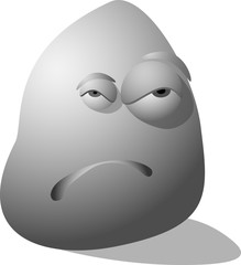 Smiley stone / stone is angry, evil / vector