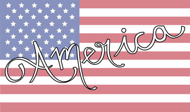 American Lettering on Flag