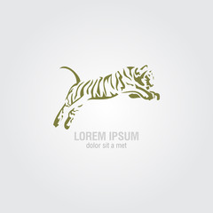 Tiger logo emblem template. Brand mascot symbol for business or shirt. Vector Vintage Design Element