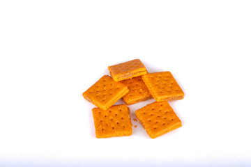 Cheese and Peanut Butter Crackers on White