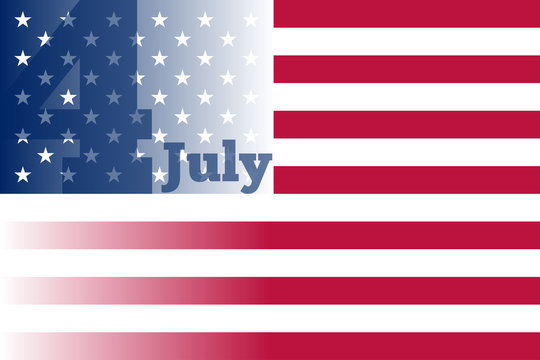 4th of July. Happy Independence Day. Flag USA.  Vector Illustration. For Greeting Card, Banner, Poster.