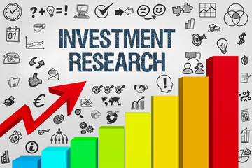 Investment Research / Diagramm mit Symbole