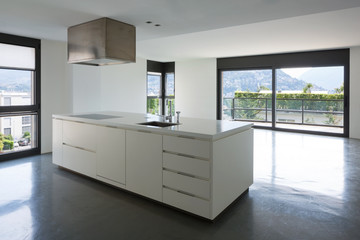 Kitchen with lake view