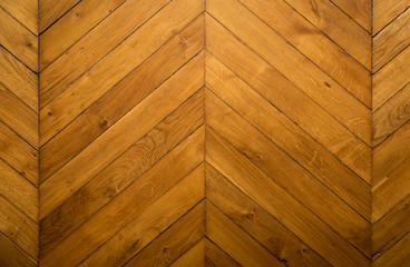 Natural light on an old herringbone floor in a French apertment. Top view.