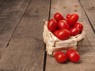 Organic grape tomatoes in a basket